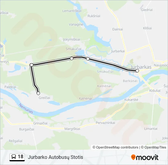 18 Bus Line Map