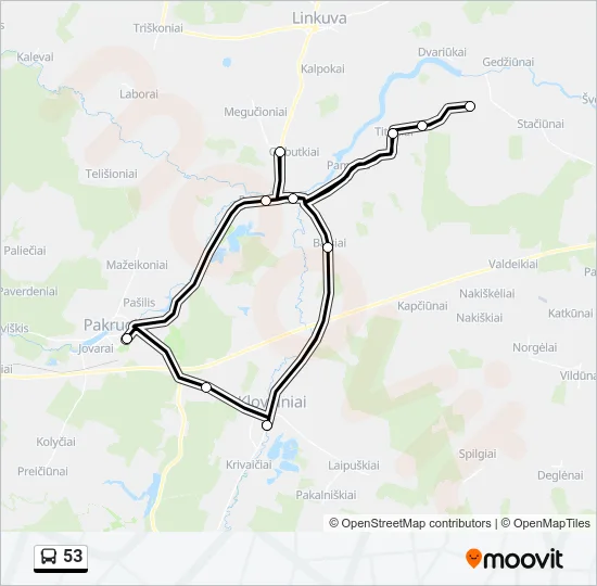 53 Bus Line Map