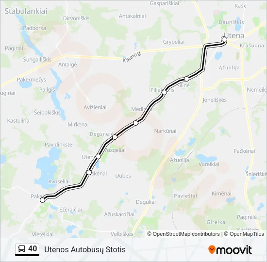 40 Bus Line Map