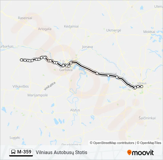 M-359 Bus Line Map