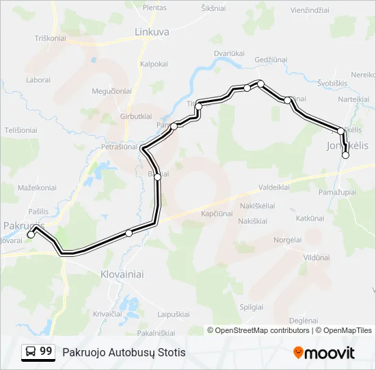 99 Bus Line Map