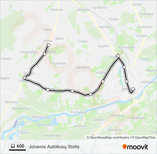 600 Bus Line Map