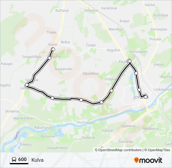 600 Bus Line Map