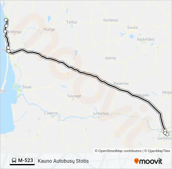 M-523 Bus Line Map