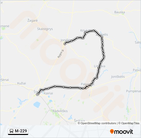 Автобус M-229: карта маршрута