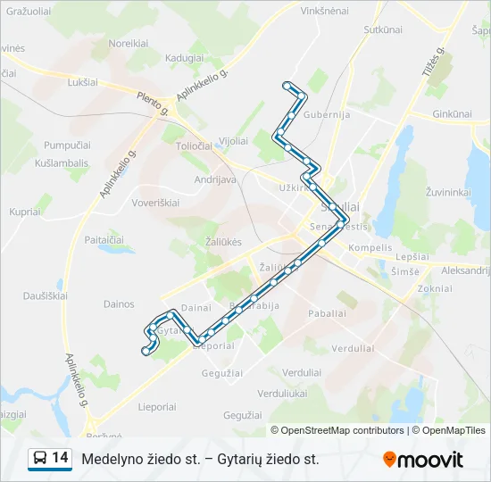 14 Bus Line Map