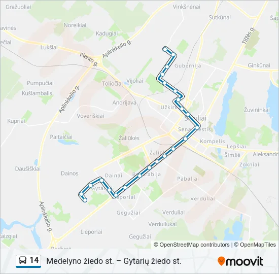 14 Bus Line Map