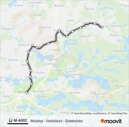 M-6002 Bus Line Map