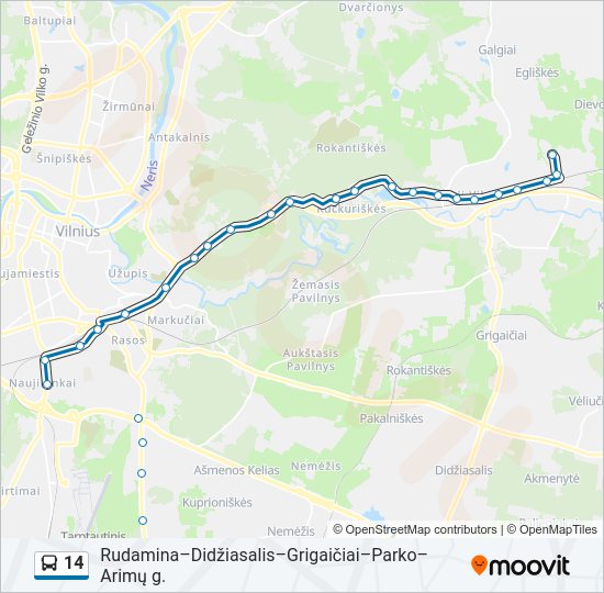 14  kelionės žemėlapis