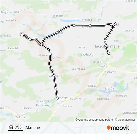C53 Bus Line Map