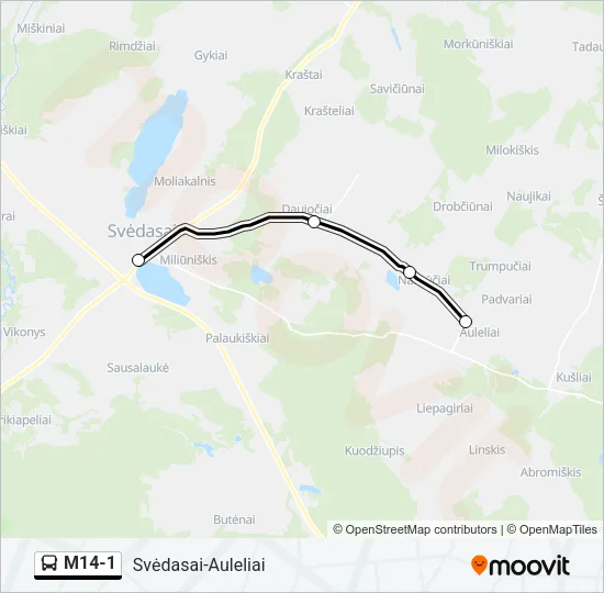 M14-1 Bus Line Map
