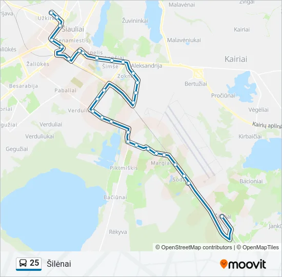 25 Bus Line Map