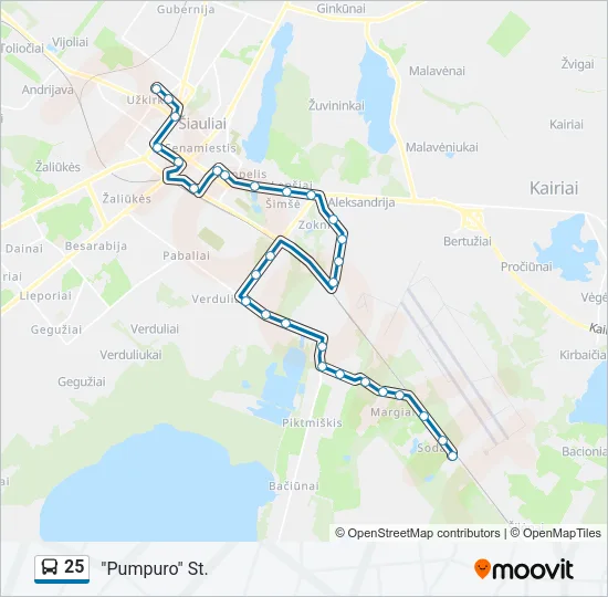 25 Bus Line Map