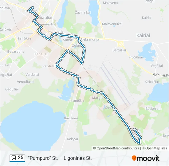 25 Bus Line Map