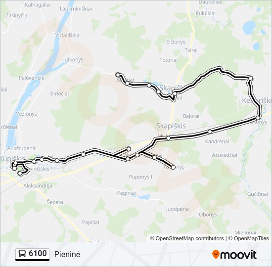 Автобус 6100: карта маршрута