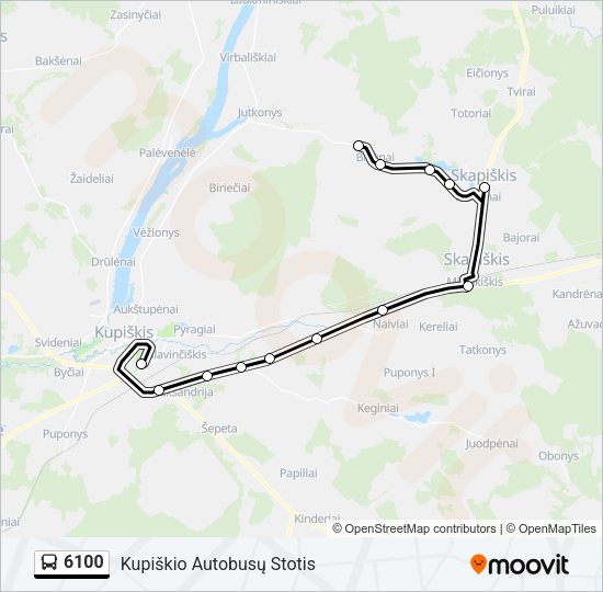 Автобус 6100: карта маршрута