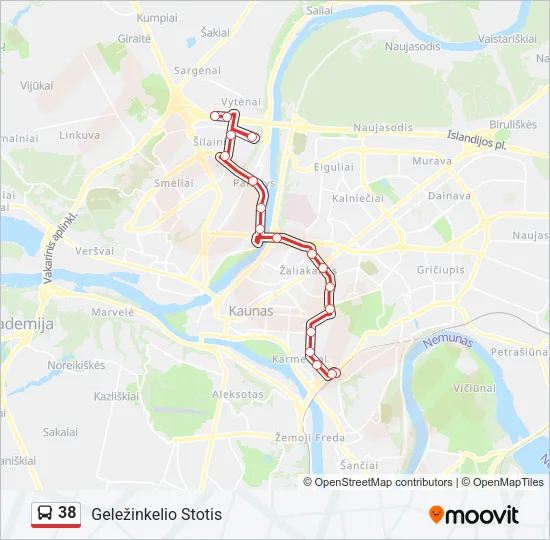 38 Bus Line Map