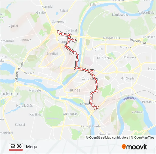 38 Bus Line Map