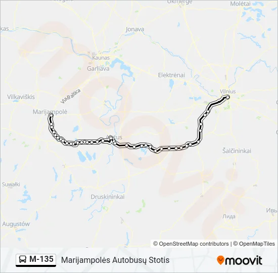 M-135 Bus Line Map