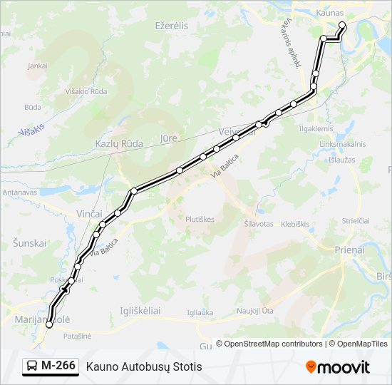 Автобус M-266: карта маршрута