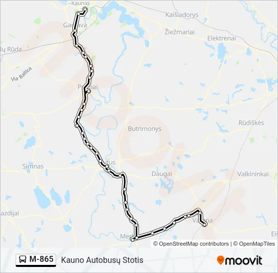 M-865 Bus Line Map