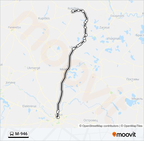 Автобус M-946: карта маршрута