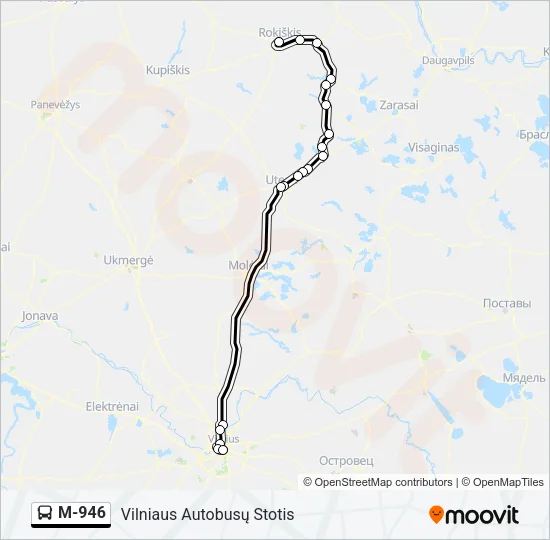 M-946 Bus Line Map