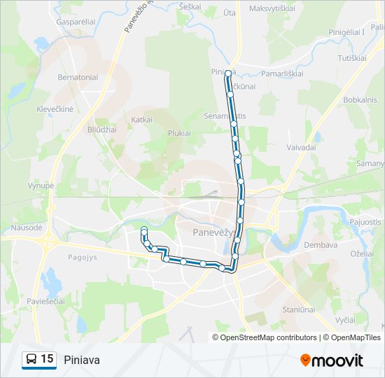 Автобус 15: карта маршрута