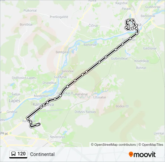 120 Bus Line Map