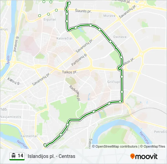 14 Trolleybus Line Map