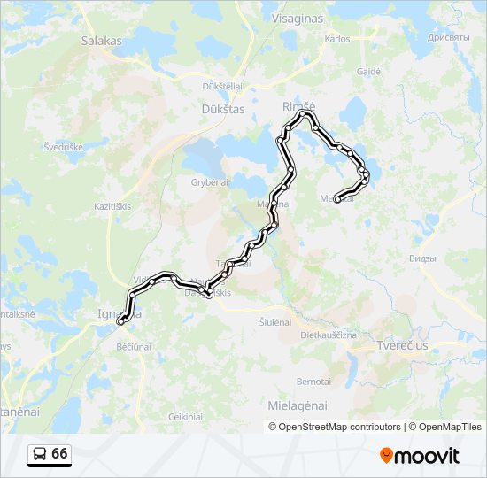 Автобус 66: карта маршрута