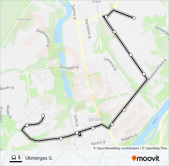 5 Bus Line Map