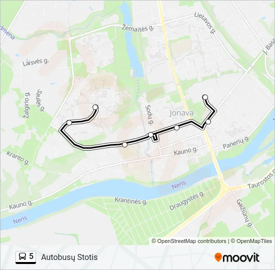 5 Bus Line Map