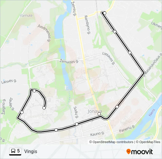 5 Bus Line Map