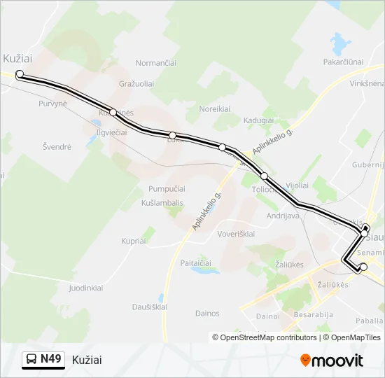 N49 Bus Line Map