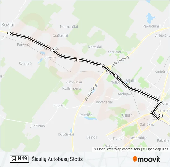 N49 Bus Line Map