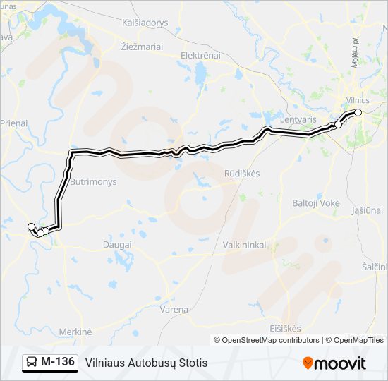 M-136 Bus Line Map