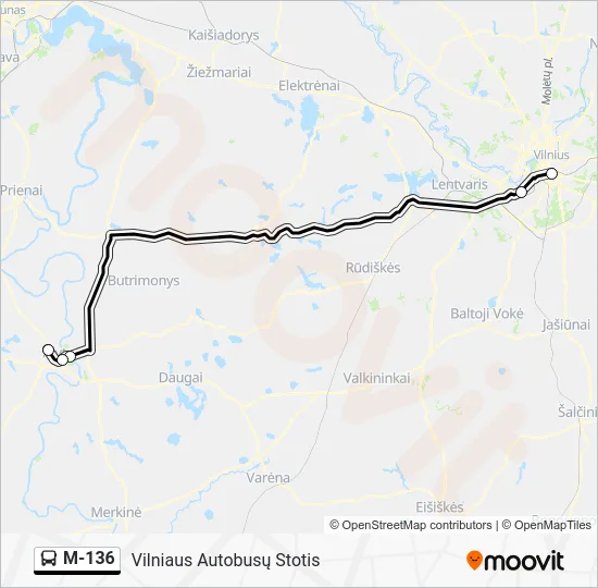 Автобус M-136: карта маршрута