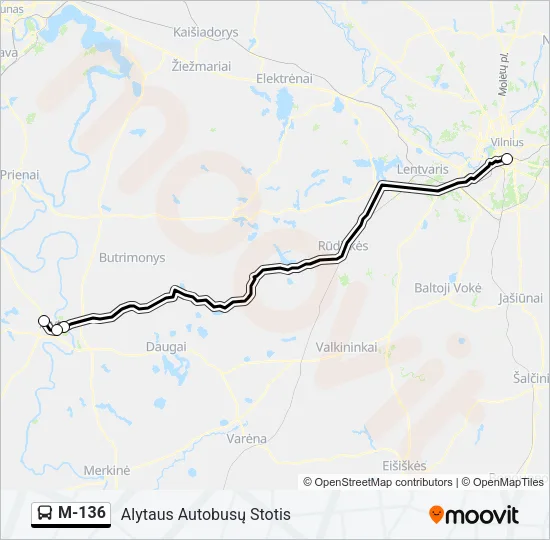 M-136 Bus Line Map