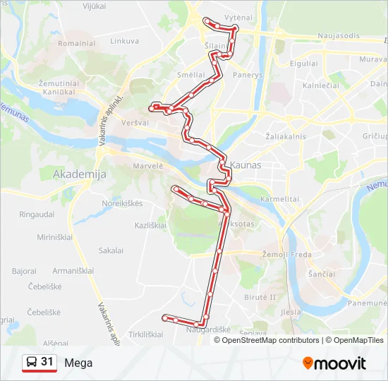 31 Bus Line Map