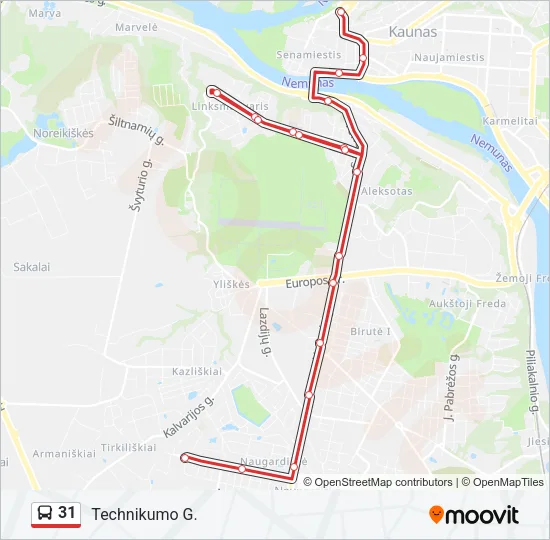 31 Bus Line Map