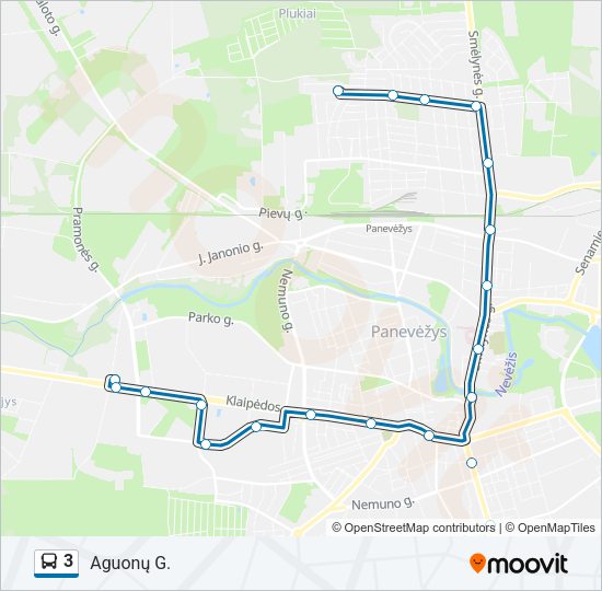 Автобус 3: карта маршрута