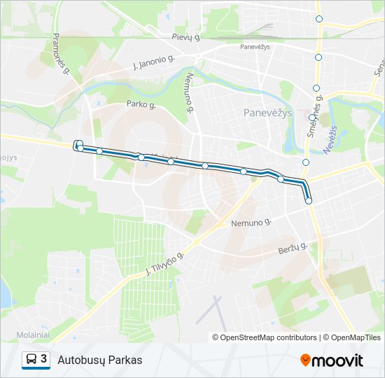 Автобус 3: карта маршрута
