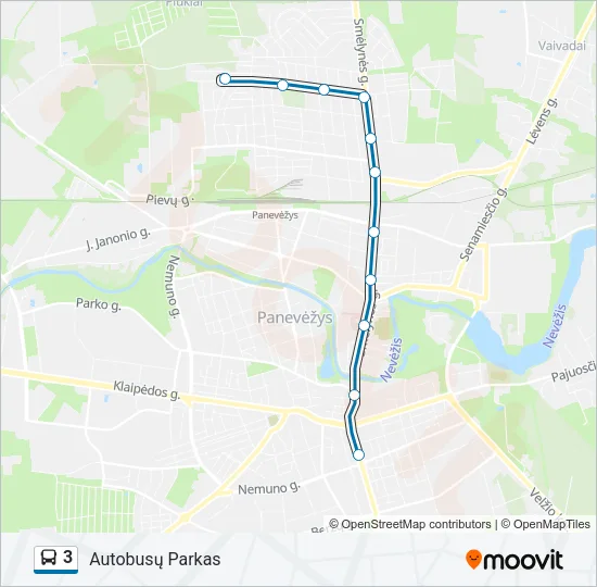 3 Bus Line Map