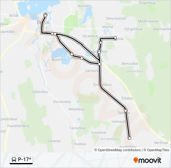 P-17* Bus Line Map