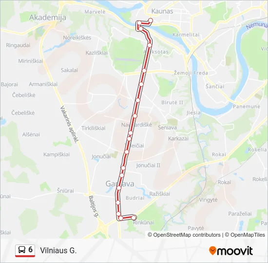 Автобус 6: карта маршрута