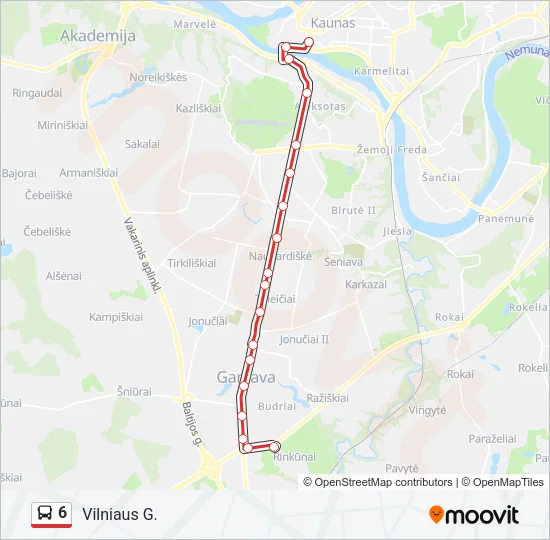 6 Bus Line Map