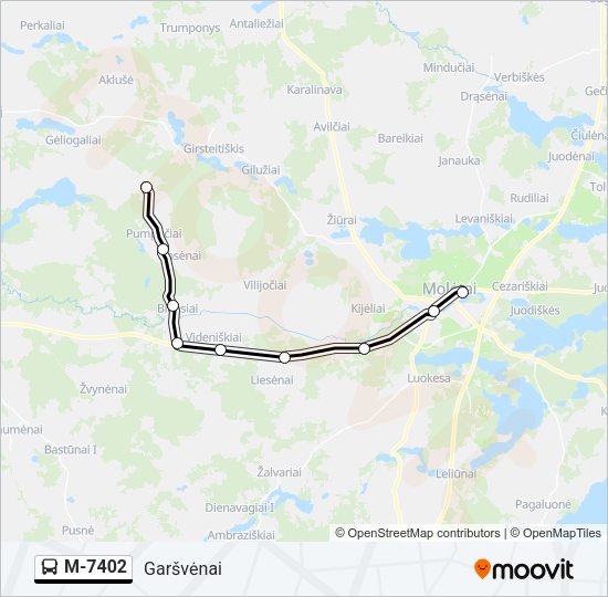 Автобус M-7402: карта маршрута
