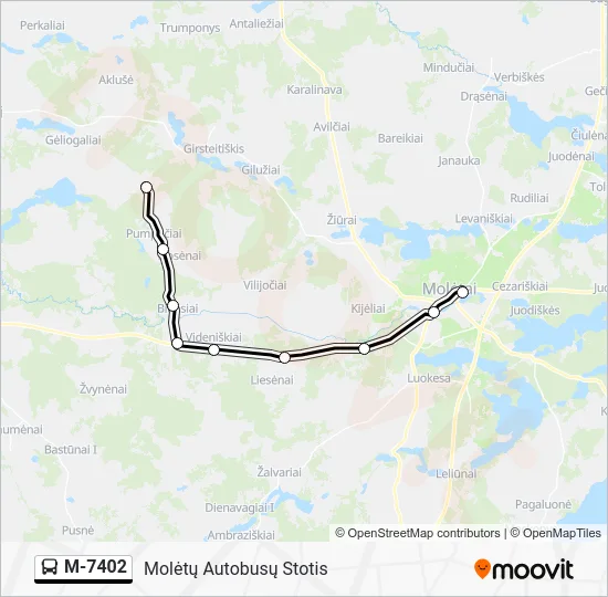 Автобус M-7402: карта маршрута