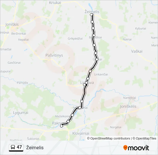 47 Bus Line Map